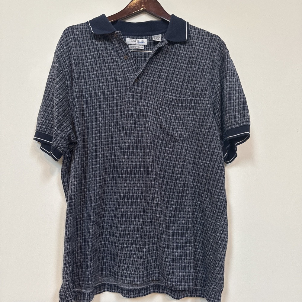 Vintage Penguin Sport Polo Shirt Men's Size XL Geometric Design Golf 90s‎ y2k
